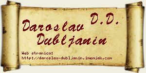 Daroslav Dubljanin vizit kartica